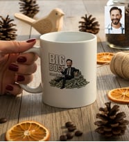 Kişiye Özel Karikatürlü Erkek Patron Kupa Bardak Doğum Günü Hediyesi