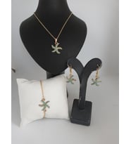 Turkuaz (Firuze) Taşı Kolye/Küpe/Bileklik Set Modellerimiz-1001