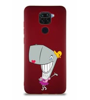 Xiaomi Redmi Note 9 Soft Premier Kapak Pearl Yengeç Tasarımlı Silikon Kılıf - Mürdüm (Şeffaf)