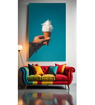 BULUTTAN DONDURMA V1 Ev Duvar Salon Güzellik Salonu Ofis Dükkan Dekarasyon Kanvas Tablo (Çok Renkli)