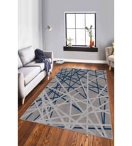 Lacivert Spor Kaymaz Tabanlı Makinede Yıkanabilir Halı RV170 - 100 x 160 cm