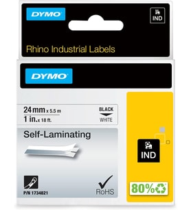 RhinoPRO, Lamine Vinil (24 mm x 5.5 mt), Beyaz/Siyah - 1734821