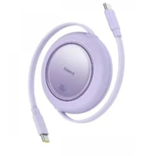 Baseus P10364500213-00 Free2 Pull Mini Kablolu USB-C 100W 2M Mor Şarj Kablosu