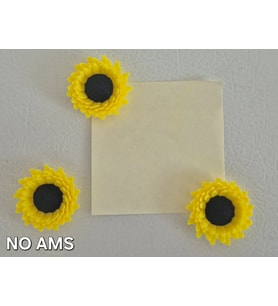 3D Baskı 3lü Ayçiçeği Magnet Seti - Dekoratif Buzdolabı ve Not Tutucu