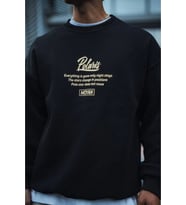 Kışlık Bisiklet Yaka Ön Ve Arka Baskılı SweatShirt - Siyah