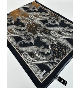 QASHKA Saten İpek Şal Etro Desen LBT0117