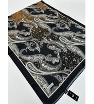 QASHKA Saten İpek Şal Etro Desen LBT0117