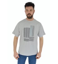 Erkek Baskılı Oversize Tişört 2378 BGL-ST02802 (Gri)