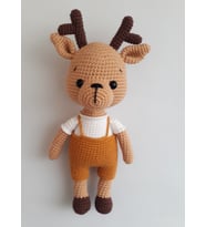 Sevimli Şirin Geyik Uyku Arkadaşı Amigurumi Organik Oyuncak