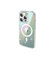 Pilelistore   iPhone 15 Pro Rasasi Simli Magsafe Kapak - Şeffaf