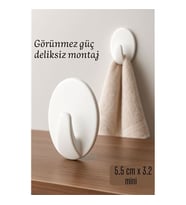 Mini Kendinden Yapışkanlı Duvar Askısı – 5.5 x 3.2 cm  İz Bırakmaz, Güçlü Tutuş