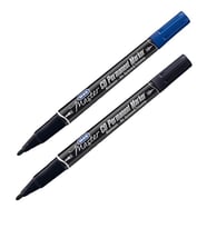 Mas Master Cd Permanent Marker Çift Uç Siyah ve Mavi 2Li Set 6414