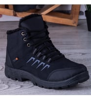 Ghattix Loft Kışlık Fermuarlı Erkek Bot İçi Tüylü Bot (Siyah)