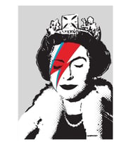 Banksy Ingiltere God Save The Queen Elisabeth Ile David Bowie Rock Grubu Ahşap Poster Dekoratif