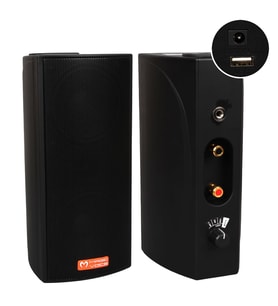 Magicvoice MV-19 2X7.5 CM 40 Watt Komütatörlü Hat Trafolu Siyah Sütun Hoparlör 2'Li Okul Cami Konferans Salonu Hoparlörü