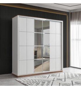 Efsane Sürgülü Aynalı Elbise Dolabı Gardırop 200x60x214