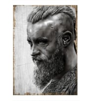 Vikings Ragnar Hediyelik Ahşap Tablo 50cmX 70cm