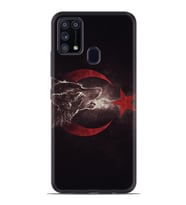 Samsung Galaxy A31 Kılıf Desenli Silikon Güzel Kılıf Kurt Ve Ay Yıldız 1403