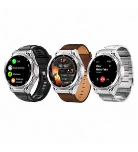 HainoTeko GPS-2 Akıllı Saat GPS Özellikli AMOLED Ekran 3 ATM Su Geçirmez 3 Kordonlu Bluetooth Aramalı Gümüş