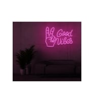Good Vibes Yazılı ve Şekilli Neon Tabela