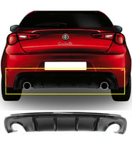 Alfa Romeo Guilietta Difüzör Difizör Plastik Parlak Siyah Sağ Sol Çift Çıkış Arka-bodykit-ek-karlık