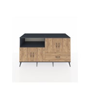 Kronos Konsol 4 Raflı Tek Çekmeceli 4 Kapaklı 176x59x99 Antrasit-Çam