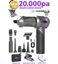 Powerjet Pro 20000pa Güçlü Portatif Tasinabilir Vakumlu Kablosuz Üflemeli Mini Araç Süpürgesi