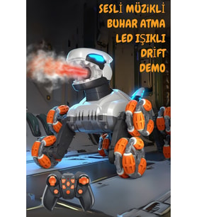 8 Tekerlekli Sesli Led Işıklı Buhar Atan Şarjlı Akrobatik Robot Dinozor Uzaktan Kumandalı Araba