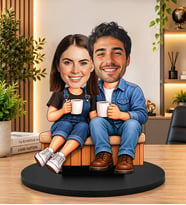 Kişiye Özel Sevgili Biblosu Karikatür Çift Figürü, Romantik Sevgiliye ve Eşe Hediye