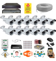 12 Kameralı 5 Mp 1940P Sensör 6 Megapiksel Sony Lens Metal Kasa Ip Güvenlik Kamerası Seti 748ip-12
