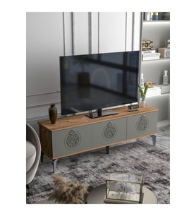 Tv Sehpası Tv Ünitesi Saraylı Atlantik Çam - Antrasit 5061