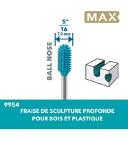 Dremel Max High Performance Power Carving Bit (9954), Malzeme Paslanmaz Çelik, 7,9 Mm Çap "Küre Başl