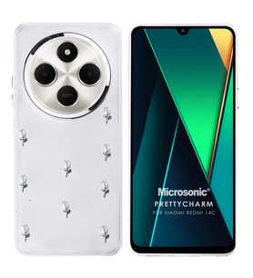 Microsonic Xiaomi Redmi 14C Kılıf PrettyCharm Tulip (Yeşil)