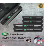 Land Rover Logolu Karbon Kapı Eşiği Koruyucu Suni Deri 4'lü Set