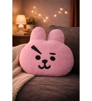 Sevimli Tavşan Tasarımlı Wellsoft Peluş Dekoratif Yastık - Pembe Bunny Kırlent