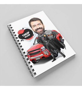 Uzaylı Kostümlü Erkek Karikatürlü Defter