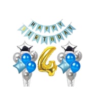 GÜMÜŞ MAVİ DOĞUM GÜNÜ BALON SET