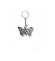 Gotik Tarz Kelebek Figürlü Unisex Anahtarlık  Siyah Detaylı Butterfly Tasarım  Metal Aksesuar