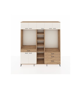 Hyperion Dolap 11 Raflı 4 Çekmeceli 2 Askılı 220x44x243 Çam-Aytaşı/Çam