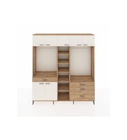 Hyperion Dolap 11 Raflı 4 Çekmeceli 2 Askılı 220x44x243 Çam-Aytaşı/Çam