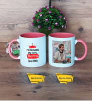 Enişteye Hediye Kupa Bardak Pembe Fotoğraflı Enişteye Doğum Günü Hediyesi