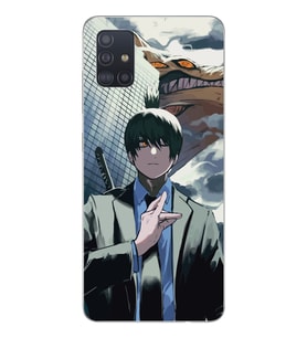 Samsung Galaxy A71 Uyumlu Chainsaw Man Tasarımlı Şeffaf Telefon Kılıfı