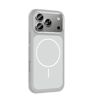 iPhone 17 Pro Kılıf M-Safe Şarj Özellikli Metal Kamera Çerçeveli Sanremo Silikon Kılıf (Beyaz)