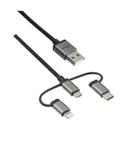 Trust 22693 3'ü1 Arada Şarj ve Senkronizasyon Kablosu (Lightning-Micro USB-Type C)