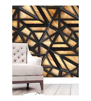 
Dreamwall Geometrik Şekilli Ahşap Desenli Yırtılmaz Tekstil Duvar Kağıdı (Siyah)