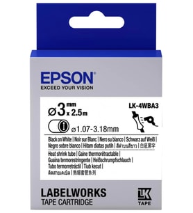 Epson LK-4WBA3 Beyaz Üzeri Siyah Makaron (1,07-3,18 mm çap) 2,5Metre