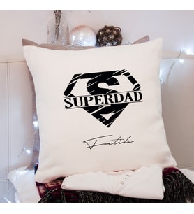 Süper Baba (Super Dad) Tasarımlı Yastık Kişiye Özel