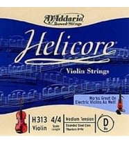 D'Addario H313 Helicore Tek Keman Re (D) Teli (4/4) Titanyum Sarım ile Net Tını Hızlı Yay Tepkisi ve Sıcak Karakterli Rezonans