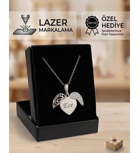 316L Çelik İsim Yazılır Kalp Kolye (Kişiselleştirilebilir)