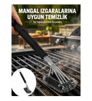 Mey İthalat® Uzun Saplı Izgara Temizleme Fırçası Çelik Telli Yeni Nesil